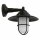Wandlampe au&szlig;en Messing Glas E27 IP43 B: 26 cm Schwarz