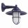 Au&szlig;enlampe Wand Messing Glas B: 26 cm IP43 Blau E27