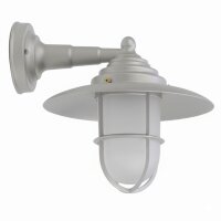 Au&szlig;enwandlampe Glas Echt-Messing E27 IP43 26 cm breit