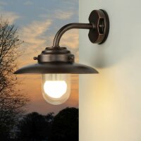 Außenlampe  Schwarz antik Glas Messing massiv E27...