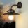Außenlampe  Schwarz antik Glas Messing massiv E27 IP64 Maritim