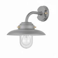 Außenwandleuchte Messing Glas B: 30 cm IP64 Grau E27