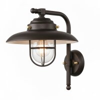Außenleuchte Wand Messing massiv Glas 30 cm hoch IP43