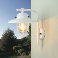 Wandleuchte außen Messing Glas E27 IP43 30 cm hoch...