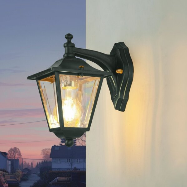 Außenwandleuchte Messing massiv E27 IP43 H: 23 cm Grün