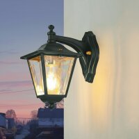 Au&szlig;enwandleuchte Messing massiv E27 IP43 H: 23 cm...