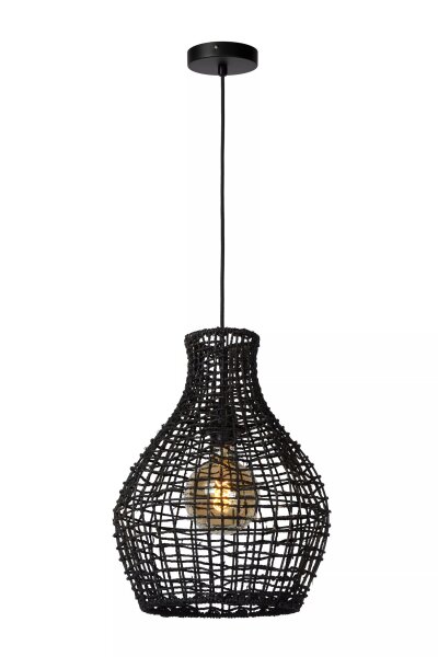 Dekorative Hängelampe Papier Schwarz Modern Ø35 cm rund
