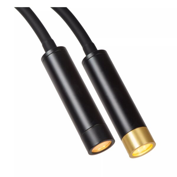 Wandlampe Metall Schwarz Gold Schalter USB verstellbar