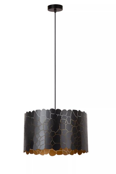 Elegante Hängelampe Metall Schwarz Gold E27 Ø40 rund