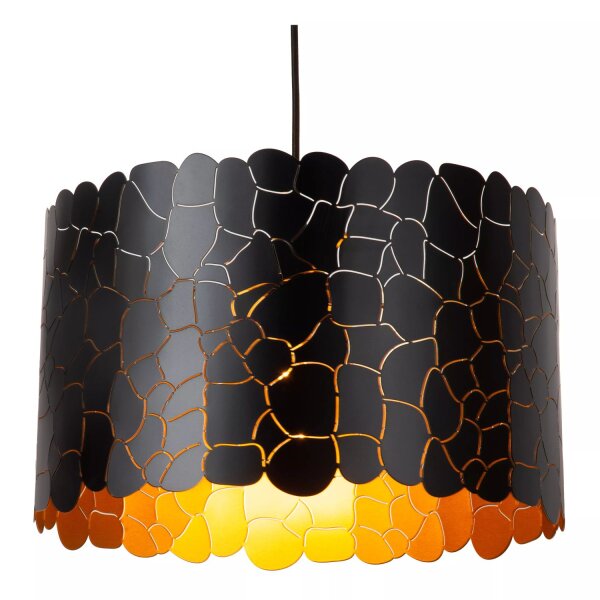 Elegante Hängelampe Metall Schwarz Gold E27 Ø40 rund