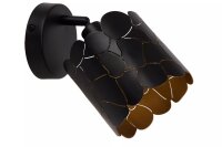 Wandstrahler Metall Schwarz Gold E14 L:12 cm Modern