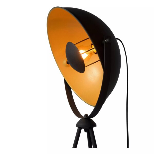 Tripod Stehlampe flexibel Schwarz Gold 148 cm klein E27
