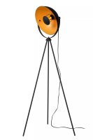Tripod Stehlampe flexibel Schwarz Gold 148 cm klein E27