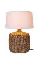 Tischlampe Seegras Stoff Natur Weiß 64 cm E27 blendarm