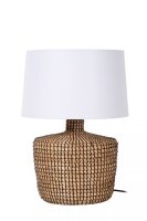 Tischlampe Seegras Stoffschirm Weiß 48 cm E27 blendarm