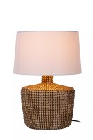 Tischlampe Seegras Stoffschirm Weiß 48 cm E27 blendarm