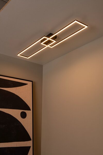 LED Deckenlampe Aluminium Schwarz 2700-4000 K flach