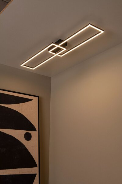 LED Deckenlampe Aluminium Schwarz 2700-4000 K flach