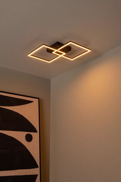 LED Deckenlampe Schwarz B:41 cm 23 W 2700-4000 K flach