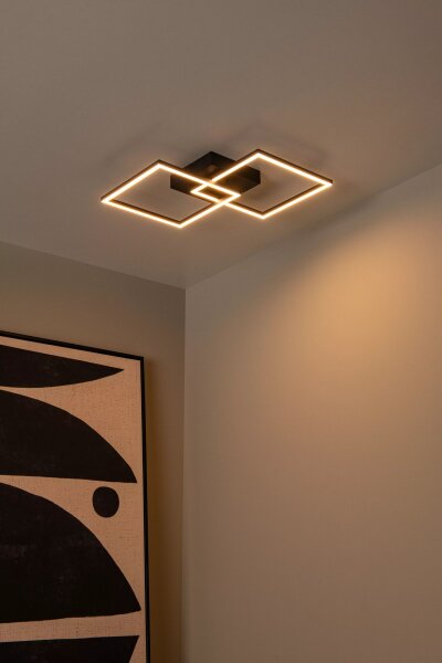 LED Deckenlampe Schwarz B:41 cm 23 W 2700-4000 K flach