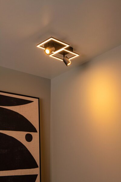 LED Deckenlampe Schwarz L:40 cm GU10 Strahler flexibel
