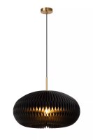 Runde Hängelampe Papier Gold Schwarz E27 Ø52...