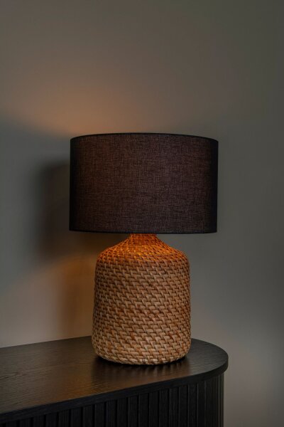 Blendarme Tischleuchte Stoff Rattan 50 cm E27 Modern