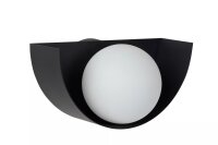 Wandlampe Glaskugel Metall Schwarz Wei&szlig; G9 blendarm