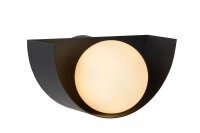 Wandlampe Glaskugel Metall Schwarz Weiß G9 blendarm
