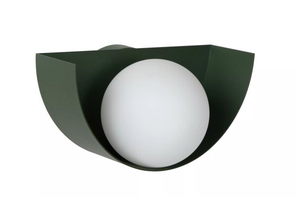 Wandlampe Glaskugel Metall Grün Weiß G9 wohnlich