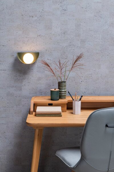 Wandlampe Glaskugel Metall Grün Weiß G9 wohnlich