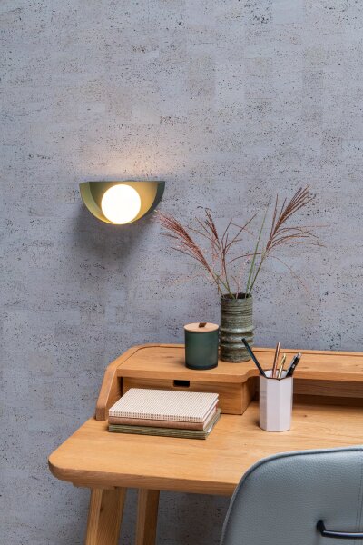 Wandlampe Glaskugel Metall Grün Weiß G9 wohnlich