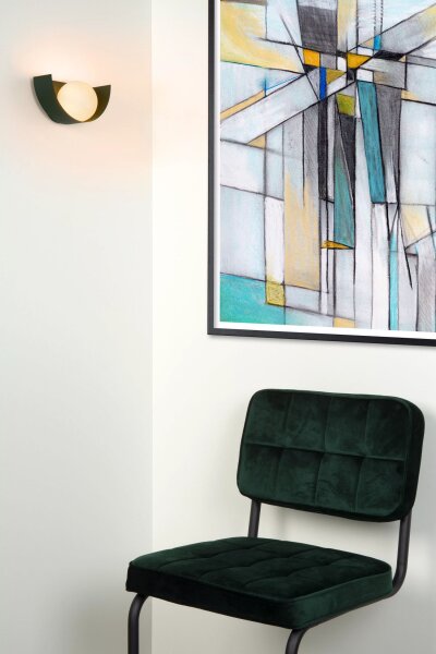 Wandlampe Glaskugel Metall Grün Weiß G9 wohnlich