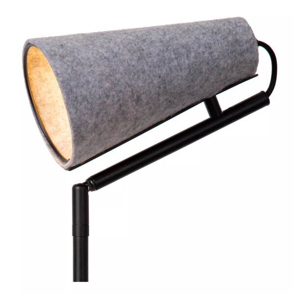 Tischlampe Filz Metall Modern Schwarz Grau E14 51,5 cm