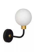 Wandleuchte Glas Schwarz Gold Weiß IP44 G9 blendarm