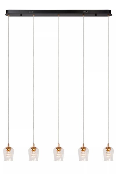 LED Hängelampe Aluminium Glas Schwarz Weiß Gold 2700 K