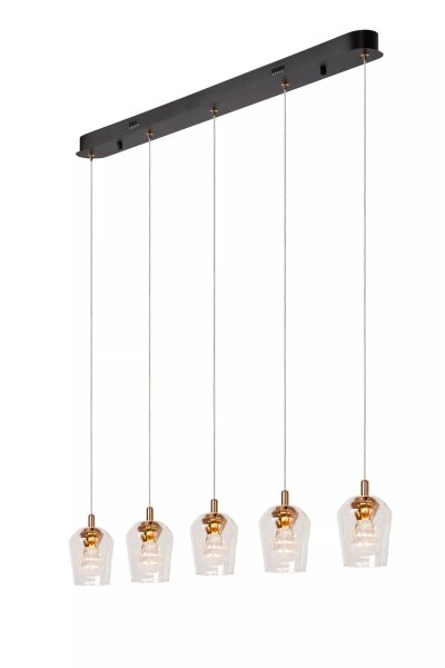 LED Hängelampe Aluminium Glas Schwarz Weiß Gold 2700 K