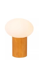 Tischlampe Holz Glas 23 cm klein E14 bis 40 W natürlich