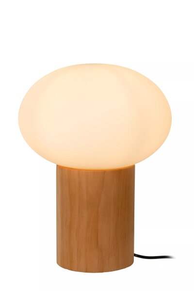Tischlampe Holz Glas 38 cm klein E14 bis 40 W natürlich