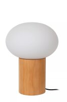 Tischlampe Holz Glas 38 cm klein E14 bis 40 W natürlich