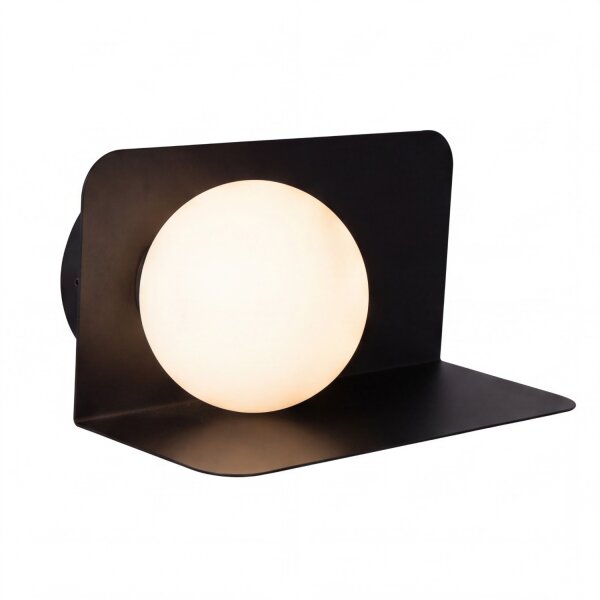 Wandlampe G9 Glas Kugelschirm Schwarz B:24 cm blendarm