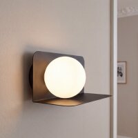 Wandlampe G9 Glas Kugelschirm Schwarz B:24 cm blendarm