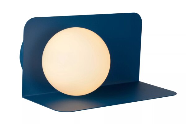 Wandlampe Glasschirm blendarm Blau Weiß G9 H:12 cm