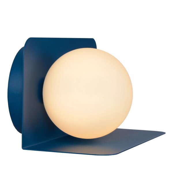 Wandlampe Glasschirm blendarm Blau Weiß G9 H:12 cm