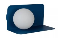 Wandlampe Glasschirm blendarm Blau Weiß G9 H:12 cm