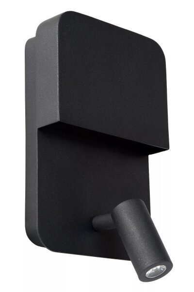LED Wandleuchte Schwarz Spot 5 W 3000 K USB Schalter