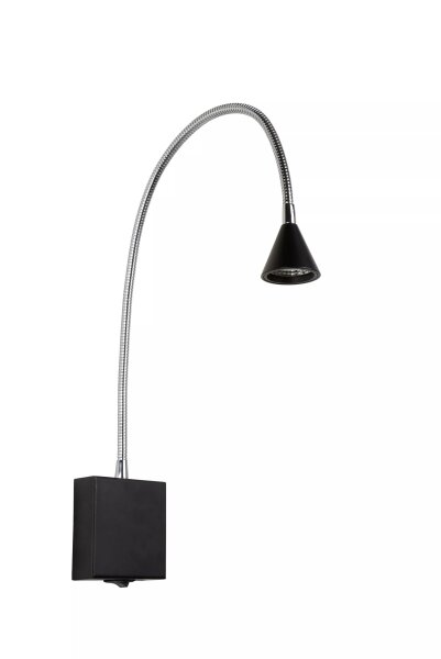 LED Wandlampe Schwarz Chrom verstellbar 4000 K Schalter