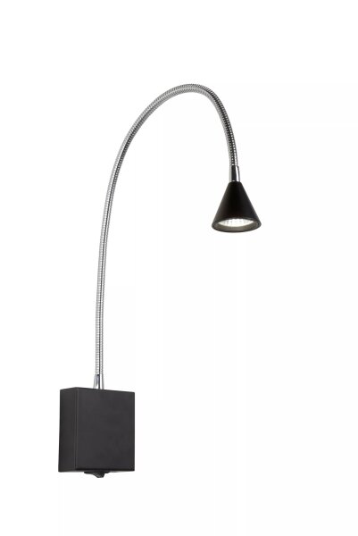 LED Wandlampe Schwarz Chrom verstellbar 4000 K Schalter