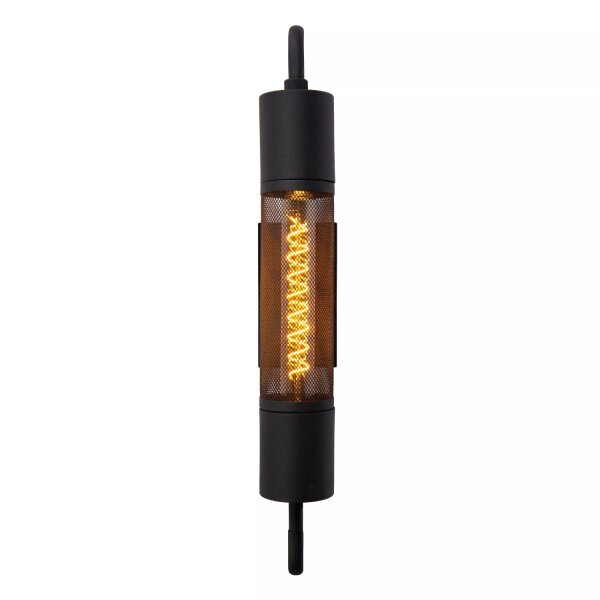 Schwarze Wandleuchte E27 Metall H:51 cm stimmungsvoll