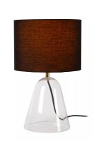 Tischlampe Glas Stoff Schwarz 36,5 cm E27 flexibel
